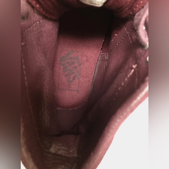Vans Hi Moc Skateboard Shoes Burgundy High Top Fringe Suede Womens 6.5 Mens 5 - Picture 6 of 8